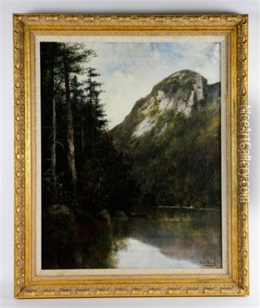 Eagle Cliff And Profile Lake, Franconia Notch Nh Oil Painting - William Henry Hilliard