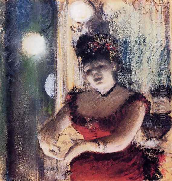 Singer in a Cafe-Concert Oil Painting - Edgar Degas