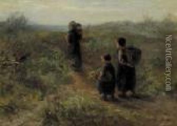 Crossing The Dunes Oil Painting - Jozef Israels