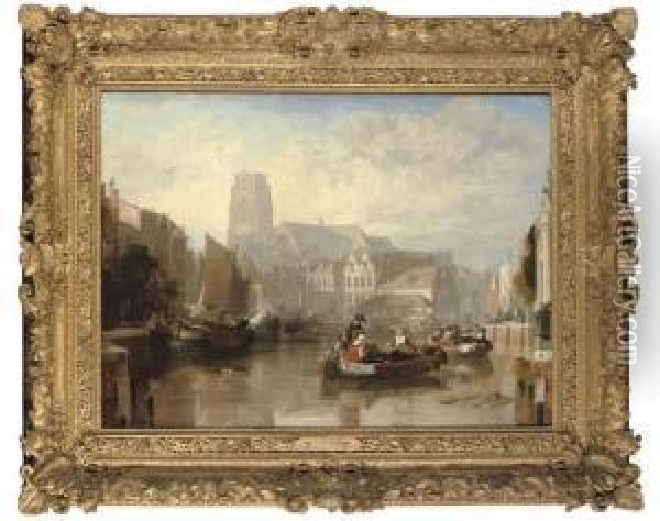 View Of The Grote Kerk, Rotterdam Oil Painting - Sir Augustus Wall Callcott