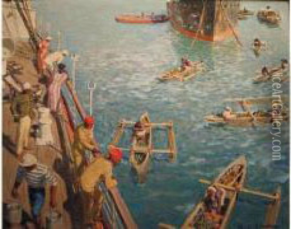 Arrivee Dans Le Port Oil Painting - Du Raoul Gardier