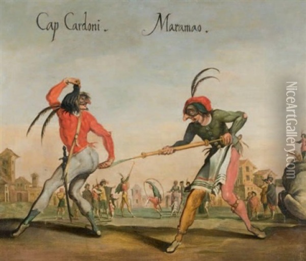 Cap. Cardoni Et Maramao Oil Painting - Jacques Callot