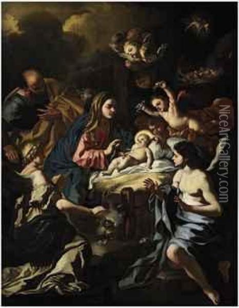 The Nativity Oil Painting - Francesco Solimena