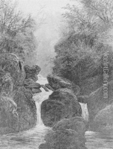 Slock Gill, Ambleside, Westmoreland Oil Painting - William Mellor