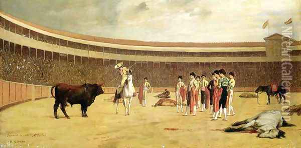 Bull and Picador Oil Painting - Jean-Leon Gerome