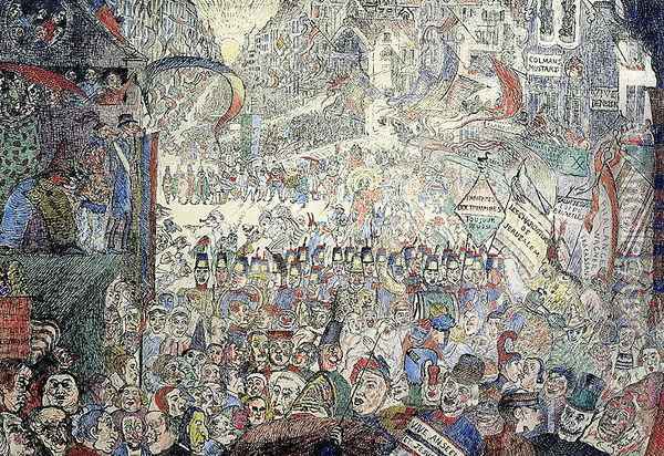 The Entry of Christ into Jerusalem, 1898 Oil Painting - James Ensor