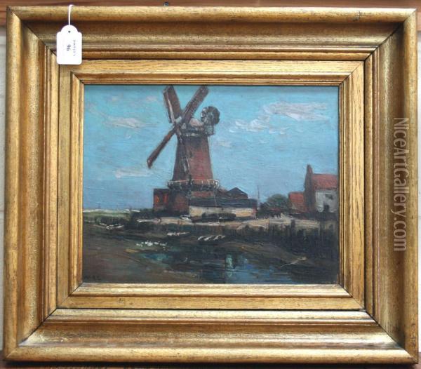 The Mill, Cley, Norfolk Oil Painting - William Henry Charlton