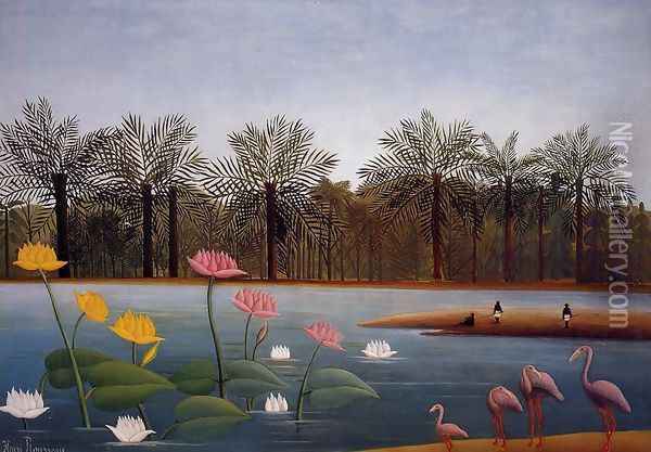 The Flamingoes Oil Painting - Henri Julien Rousseau