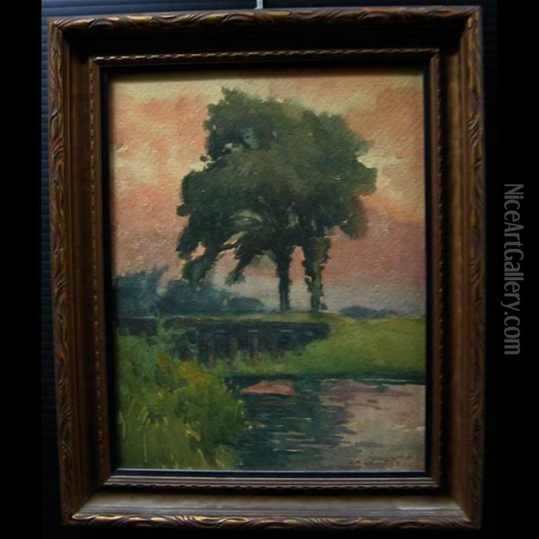 The Bridge Crossing Oil Painting - John William Beatty