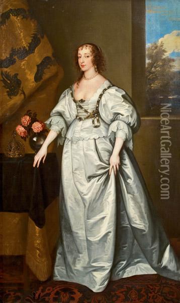 Queen Henrietta Maria Oil Painting - Sir Anthony Van Dyck