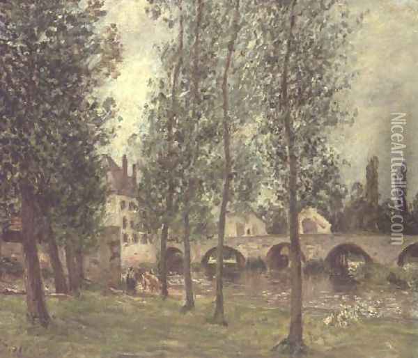 The Bridge at Moret, 1888 Oil Painting - Alfred Sisley
