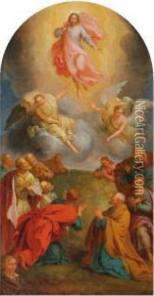 The Ascension Ofchrist Oil Painting - Eustache Le Sueur