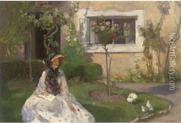 A Quiet Moment Oil Painting - Mary Ethel Young Hunter