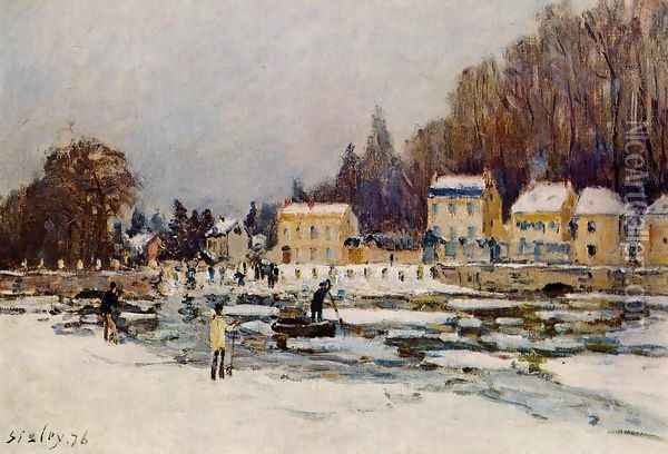 The Blocked Seine at Port-Marly Oil Painting - Alfred Sisley