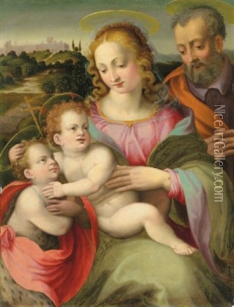 The Holy Family With The Infant Saint John The Baptist Oil Painting - Niccolo Betti