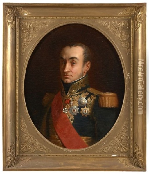 Portrait Du Marechal Oudinot Oil Painting - Isidore Alexandre Augustin Pils