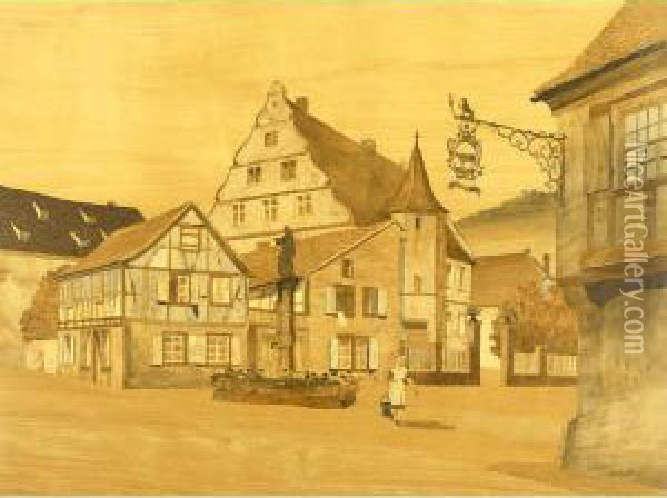 Alsacian Village Oil Painting - Charles Spindler