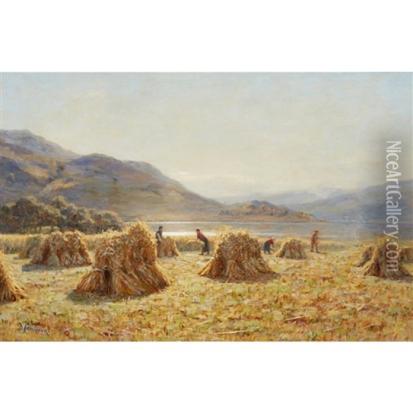 A Crofter's Harvest Oil Painting - Duncan Cameron