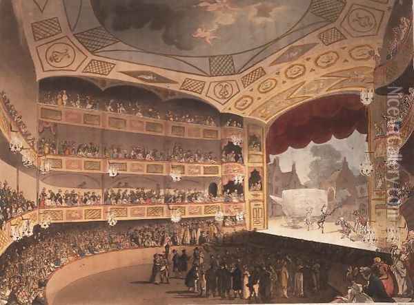 Royal Circus from Ackermanns Microcosm of London Oil Painting - T. Rowlandson & A.C. Pugin