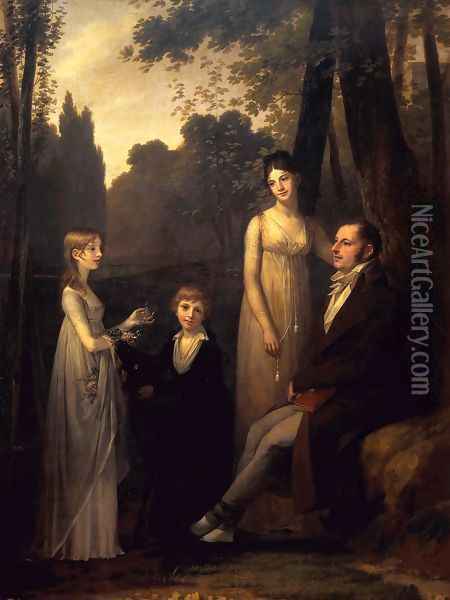 Rutger Jan Schimmelpenninck with his Wife and Children 1801-02 Oil Painting - Pierre-Paul Prud'hon