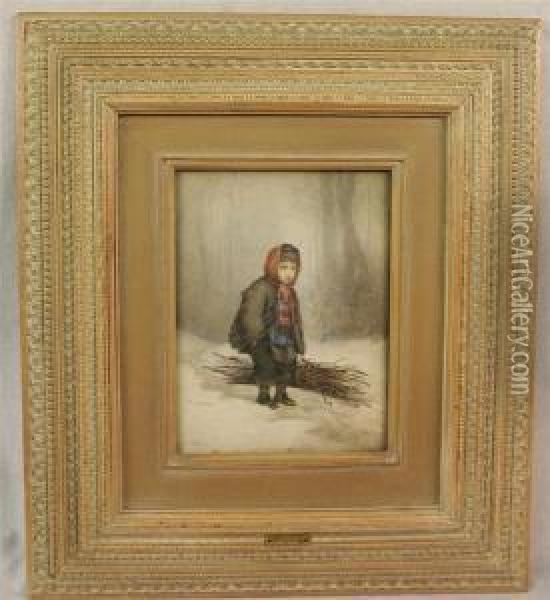 The Young Woodman Oil Painting - Edouard Frere