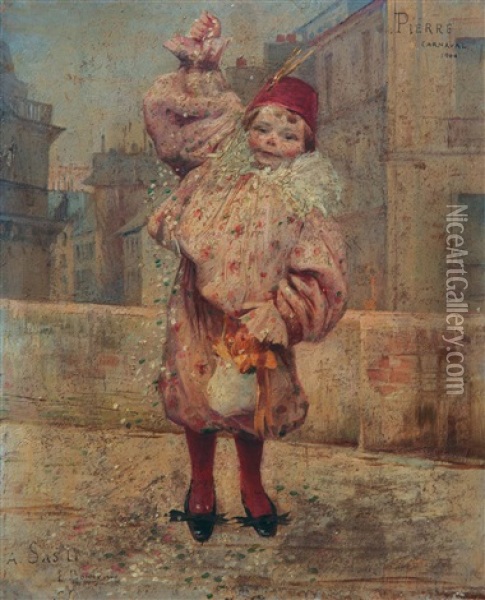 Pierre Carnaval Oil Painting - Edgar Henri Boutry