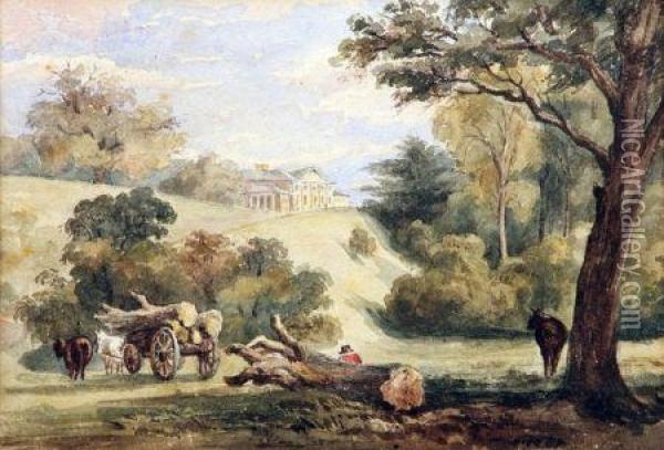 Shrubland From Diana Hill Oil Painting - Thomas Gainsborough