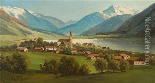 Schweizer Landschaft (am Walensee) Oil Painting - Eugen Felix Prosper Bracht