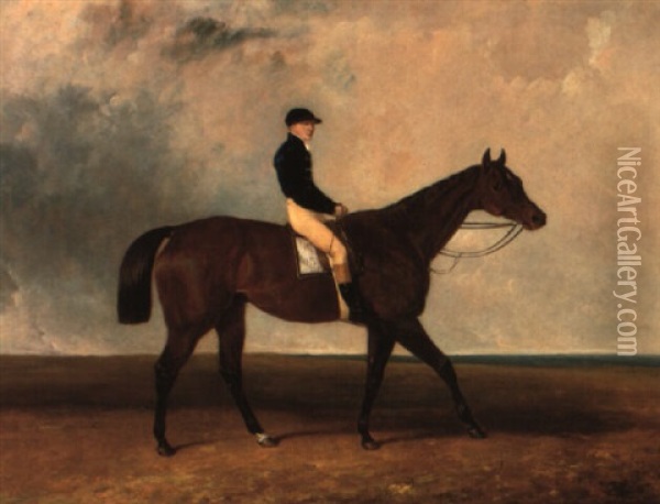 'mango' With Sam Day Up, 1837 St. Leger Winner Oil Painting - Abraham Cooper