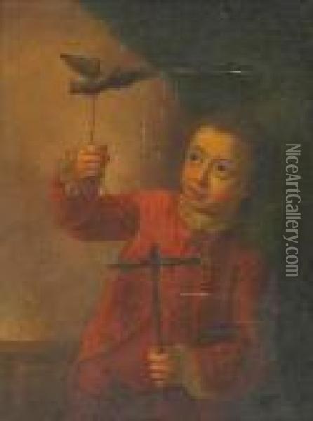 A Boy With His Pet Bird Oil Painting - Henry Robert Morland