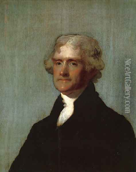 Thomas Jefferson (The Edgehill Portrait) Oil Painting - Gilbert Stuart
