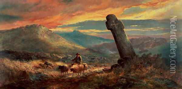 Cross at Chagford Oil Painting - William Widgery