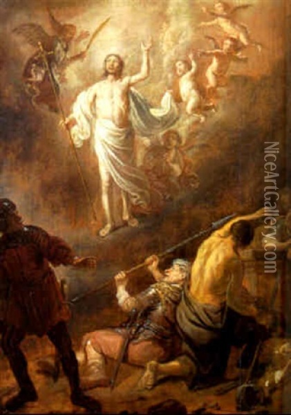 The Raising Of The Cross Oil Painting - Claes Cornelisz Moeyaert