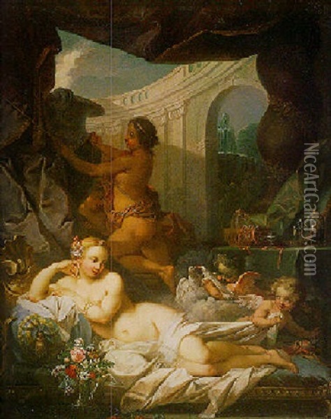 Venus At Her Bath Oil Painting - Etienne Jeaurat