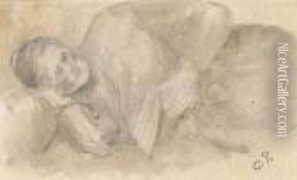 Etude De Julie Vellay Oil Painting - Camille Pissarro