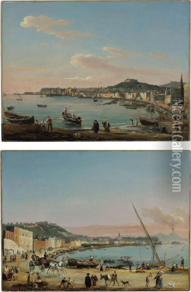 The Promenade On The Bay Of Naples Oil Painting - Salvatore Candido