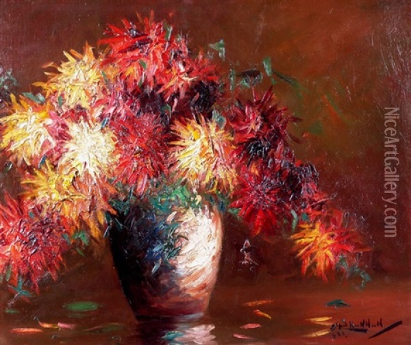 Jarron Con Flores Oil Painting - Stephen Robert Koekkoek