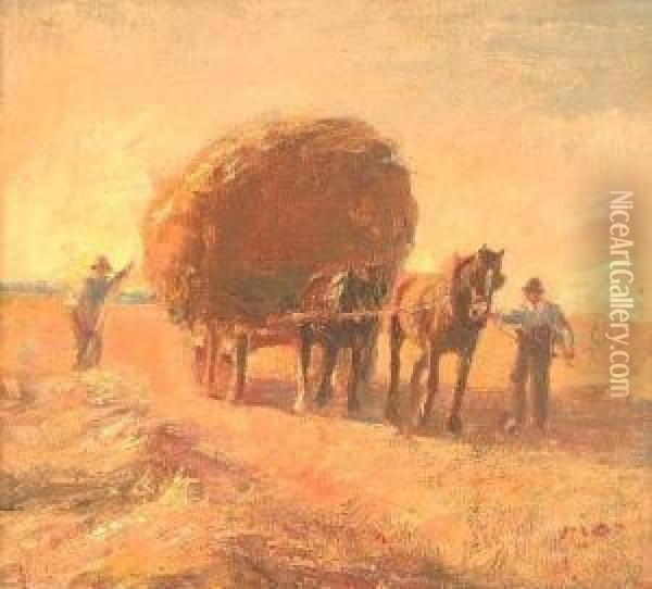 The Hay Wagon Oil Painting - Harry Filder