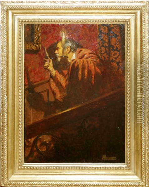 Man On Stairway Oil Painting - John Byam Shaw