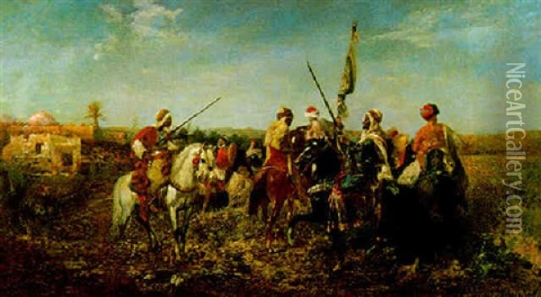 Orientalische Krieger Oil Painting - Adolf Schreyer