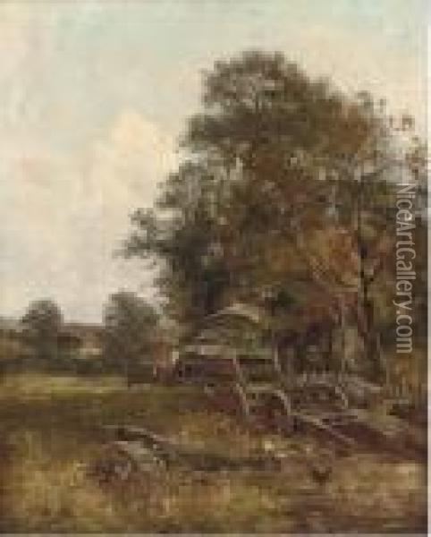 A Summer's Afternoon On The Farm Oil Painting - William Frederick Witherington