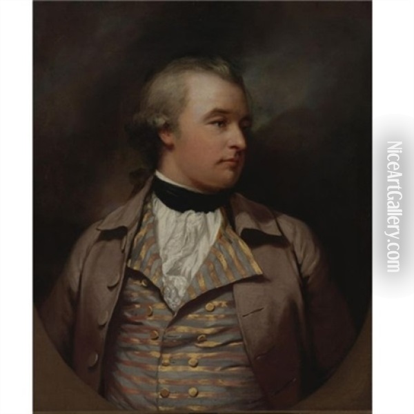 Portrait Of Phillip Morshead, Esq. (1748-1803) Of Widey Court, Plymouth Oil Painting - James (Thomas J.) Northcote