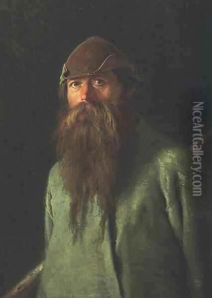 Woodsman Oil Painting - Ivan Nikolaevich Kramskoy