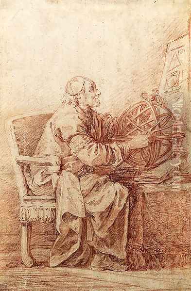 An astronomer seated at a table Oil Painting - Jean-Baptiste Leprince