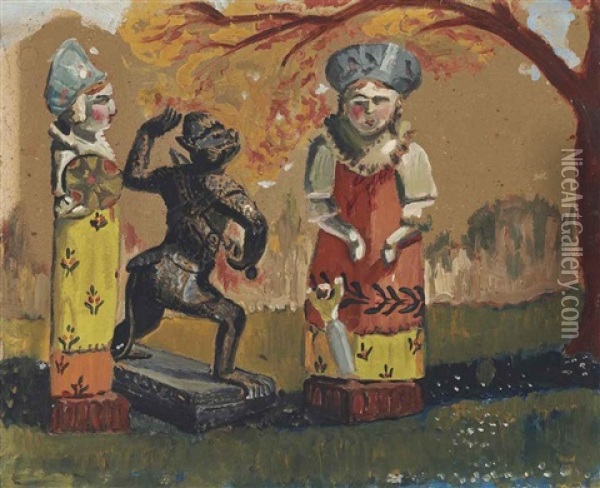Russian Figures Oil Painting - Maria Vasilevna Jakunchikova