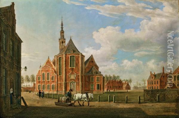 Oud Begijnhof Sint-elisabeth In Gent Oil Painting - Jan Ten Compe or Kompe