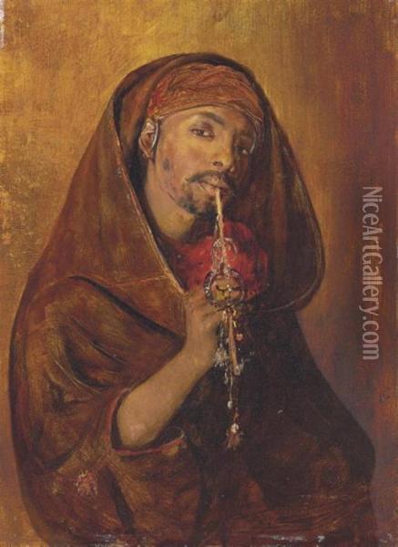 The Moorish Smoker Oil Painting - Gyula Tornai