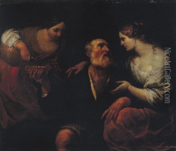 Lot E Le Figlie Oil Painting - Giovanni Andrea de Ferrari