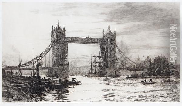 Tower Bridge Oil Painting - William Lionel Wyllie