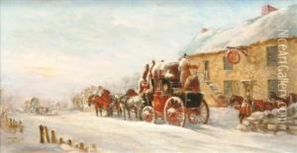 The Oxford Tolondon Coaches Oil Painting - John Charles Maggs